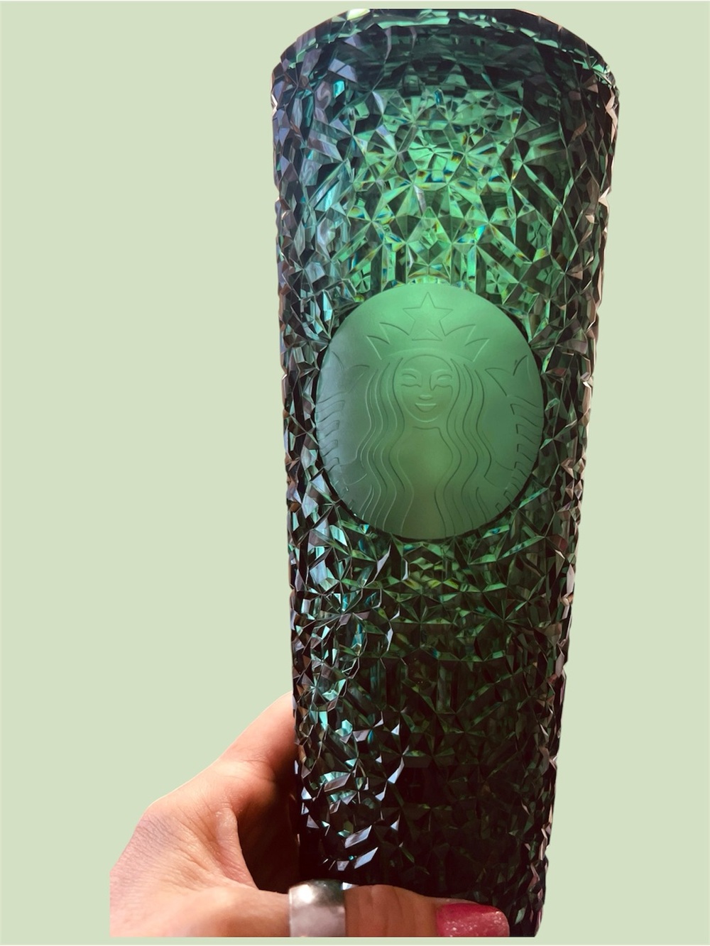 Starbucks Green Textured Travel Tumbler with Removable Lid 24 ounces
